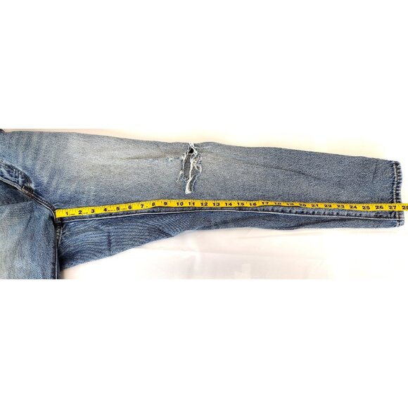 Levi White Oak Cone Denim Faded Distressed Medium Wash Size 28 - Picture 8 of 11